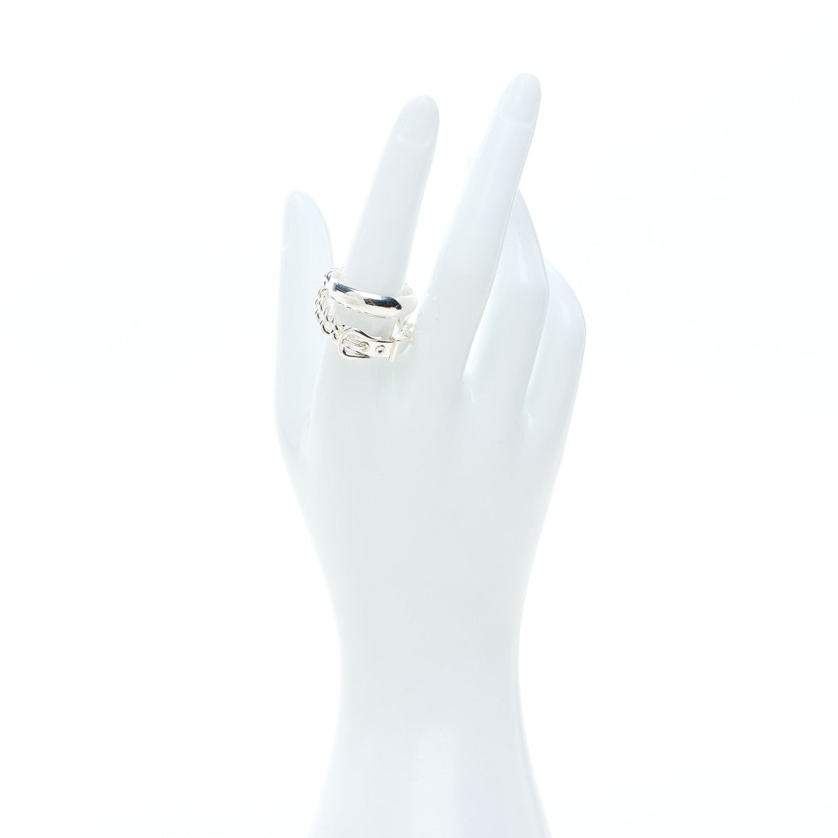 Sterling Silver MM Boucle Selier Inflexible Ring 57 8