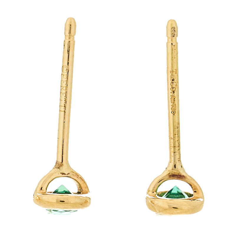 18K Yellow Gold Emerald .14ctw Color By The Yard Earrings
