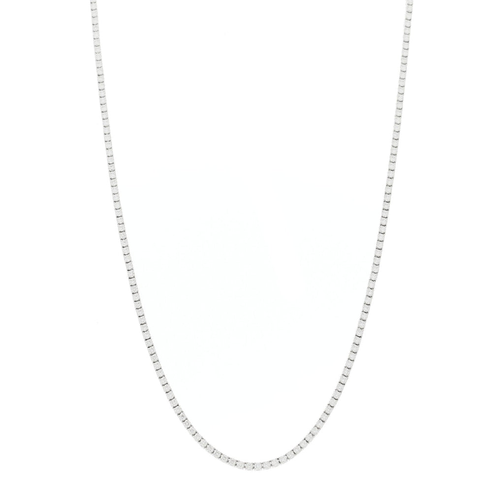 14K White Gold Diamond 3.90ctw Tennis Necklace