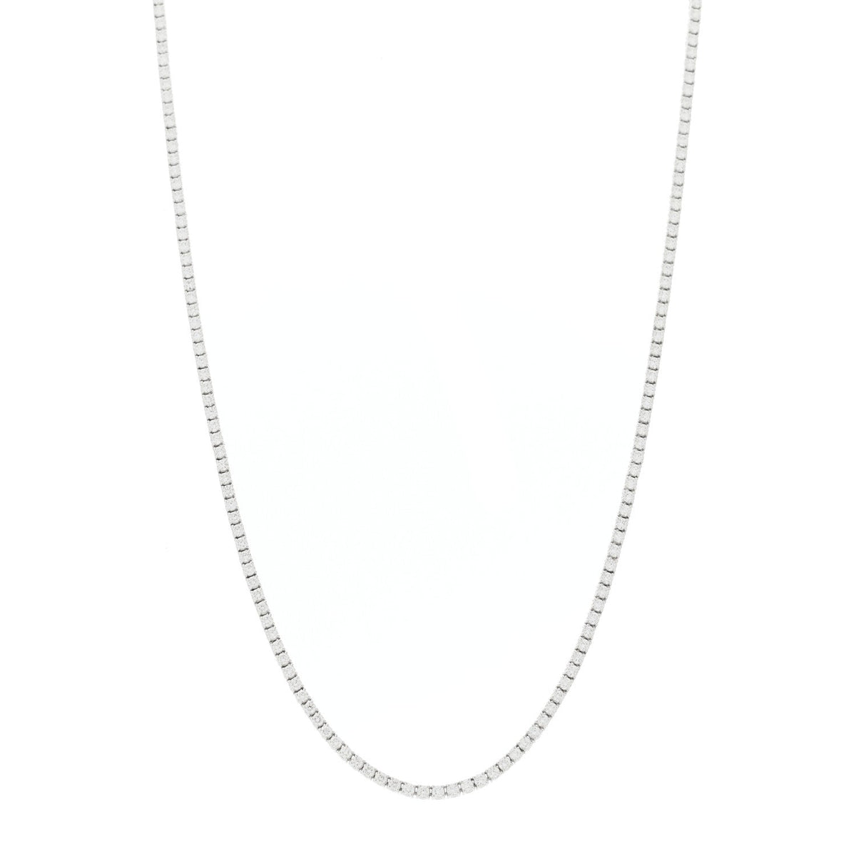 14K White Gold Diamond 3.90ctw Tennis Necklace