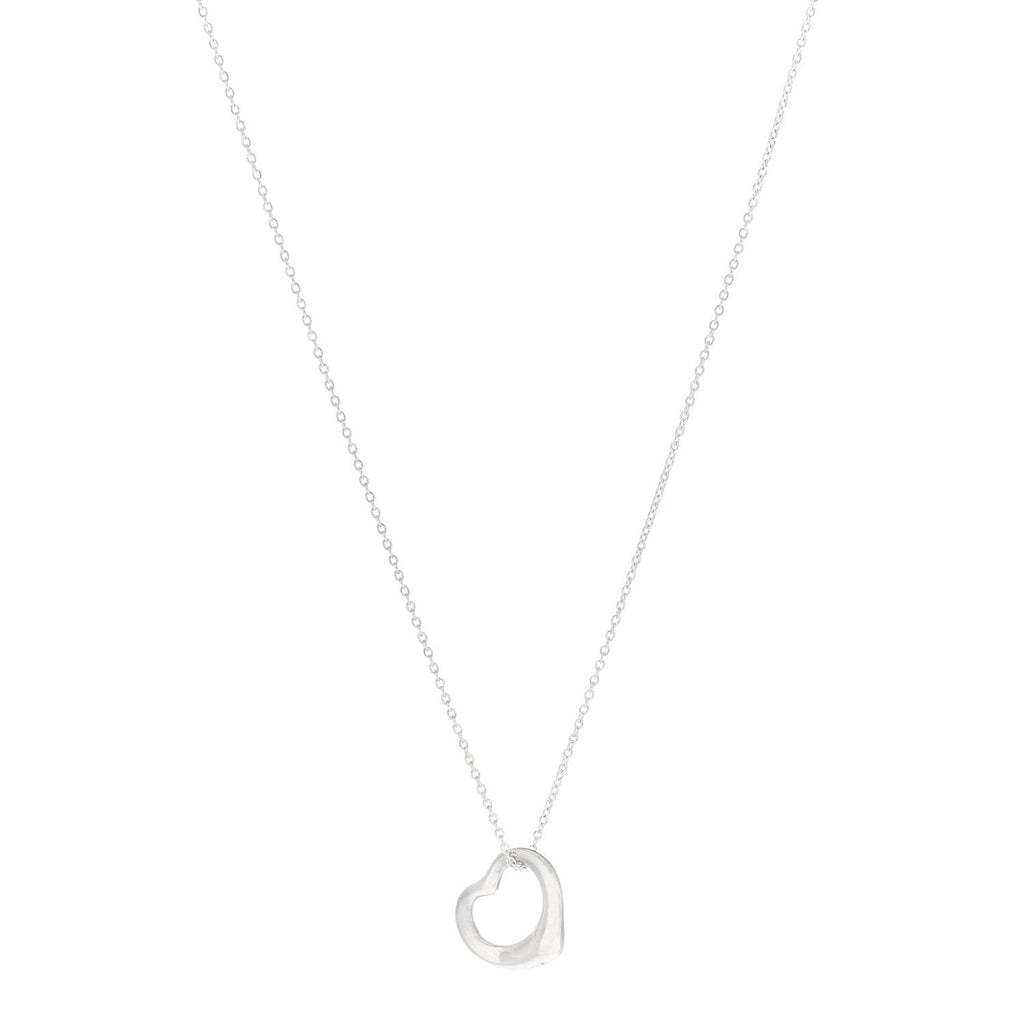 Sterling Silver 16mm Elsa Peretti Open Heart Pendant Necklace
