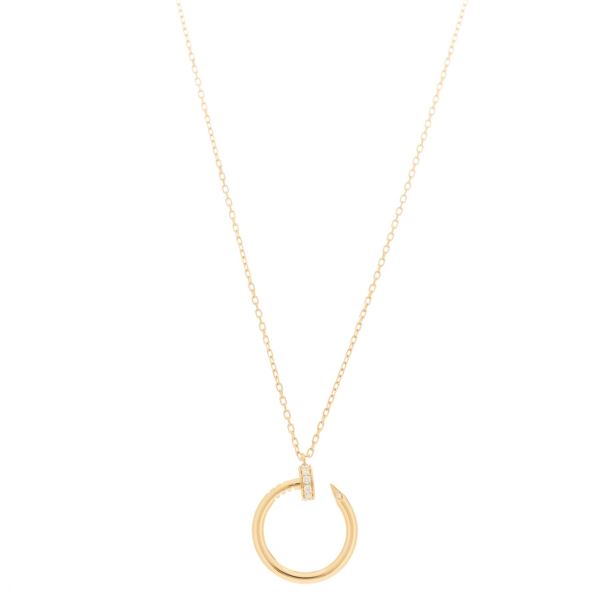 18K Yellow Gold Diamond Juste Un Clou Pendant Necklace