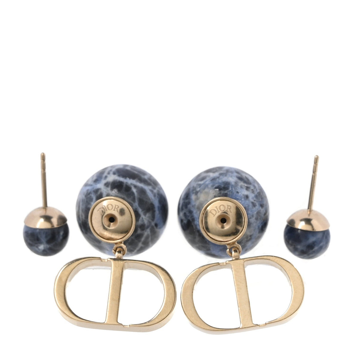 Marble CD Tribal Earrings Blue