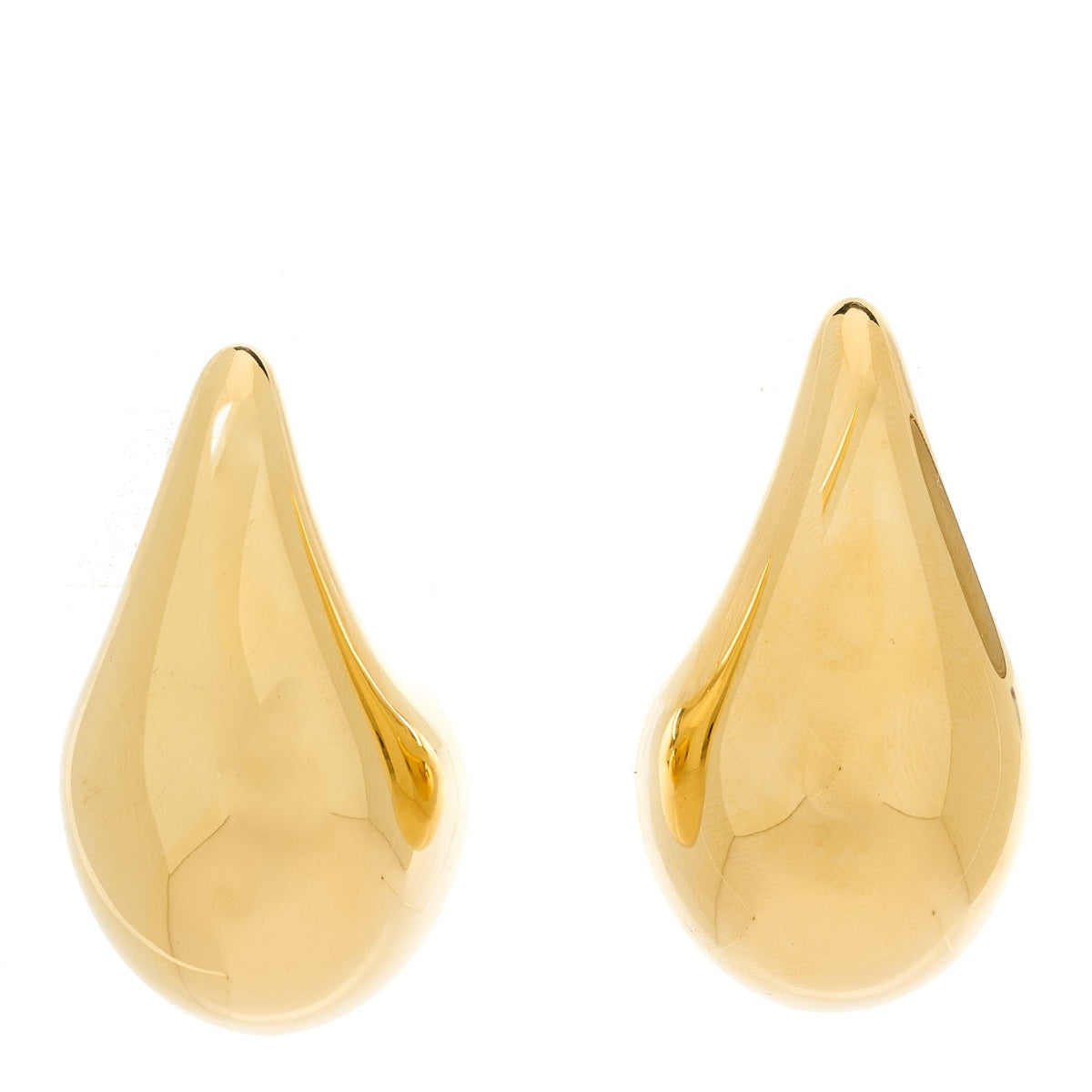 18K Yellow Gold Sterling Silver Large Drop Earrings Gold