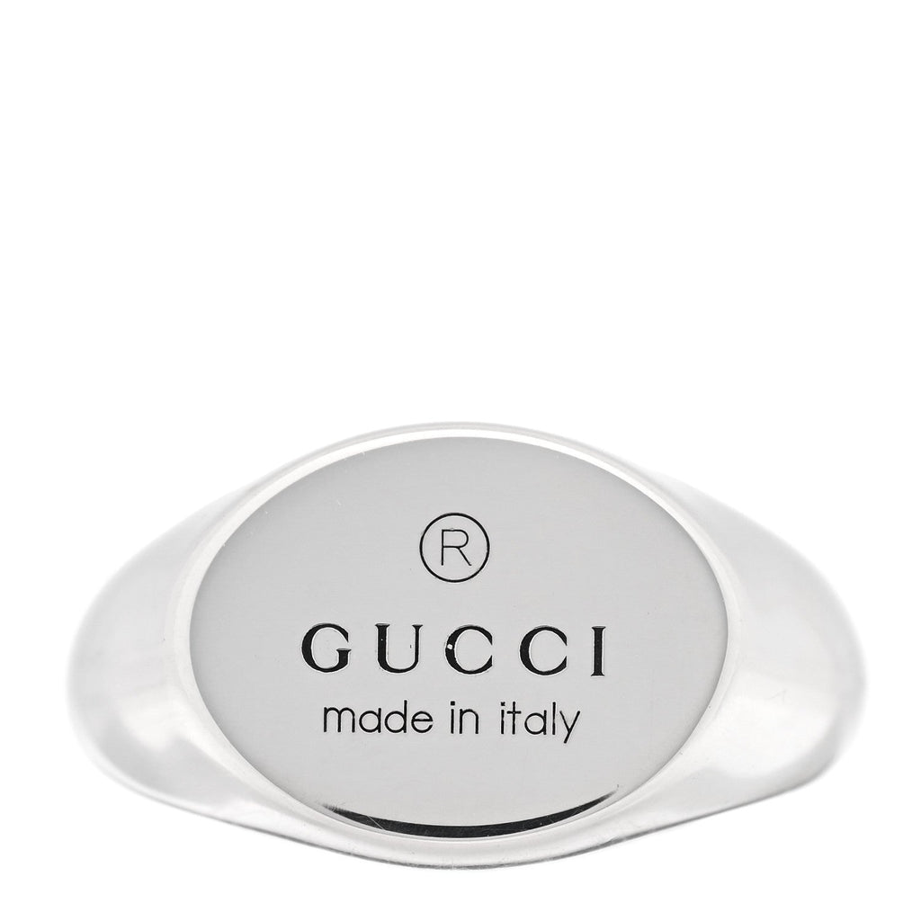 Sterling Silver Oval Trademark Ring 60 9