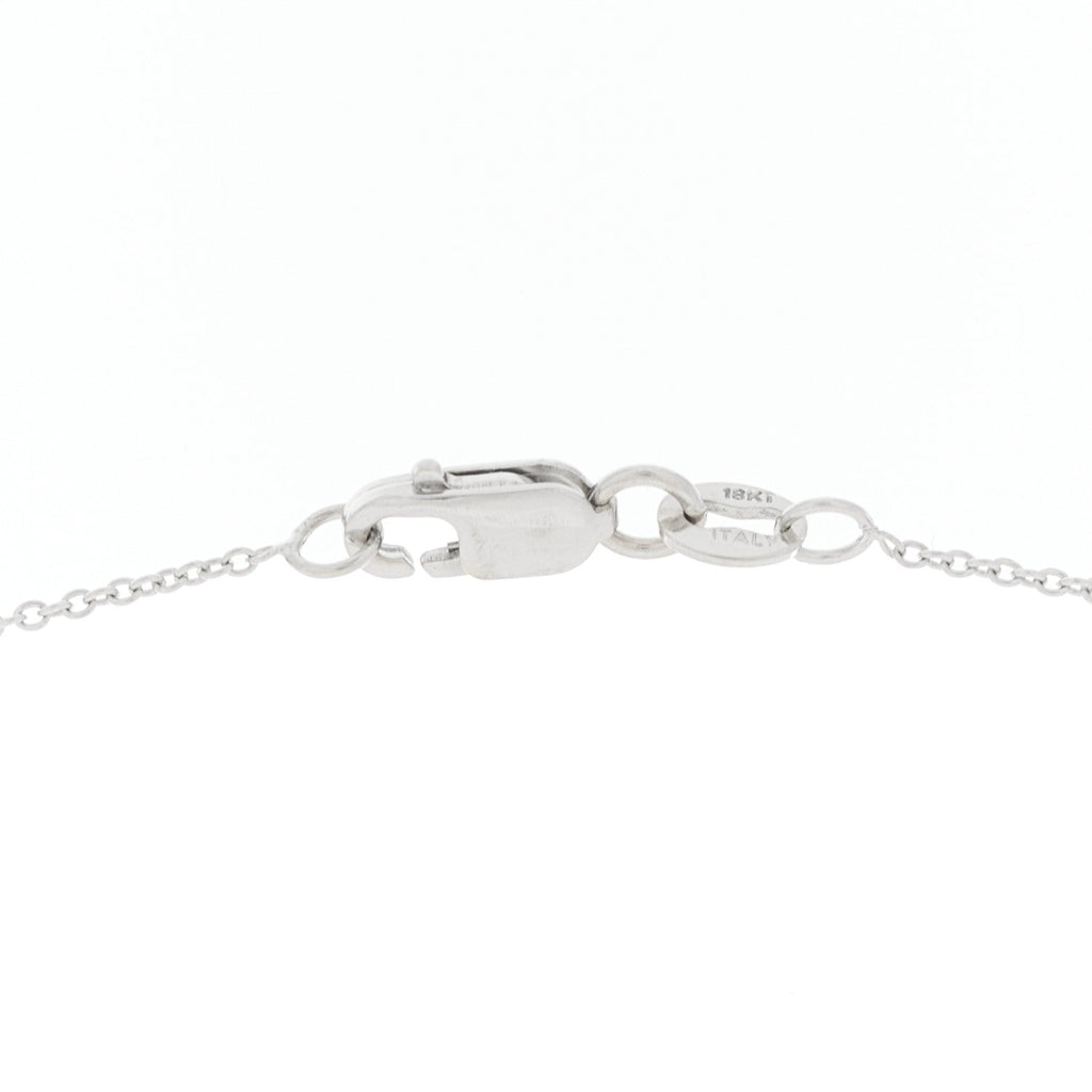 18K White Gold Diamond Love Letter H Pendant Necklace