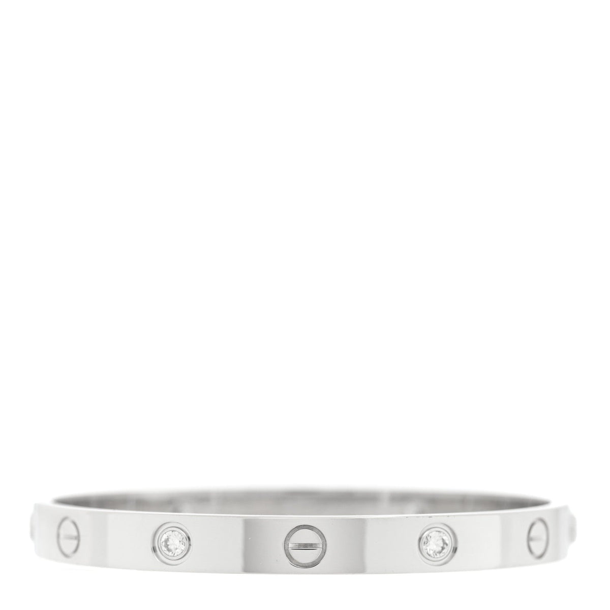 18K White Gold 4 Diamond LOVE Bracelet 16