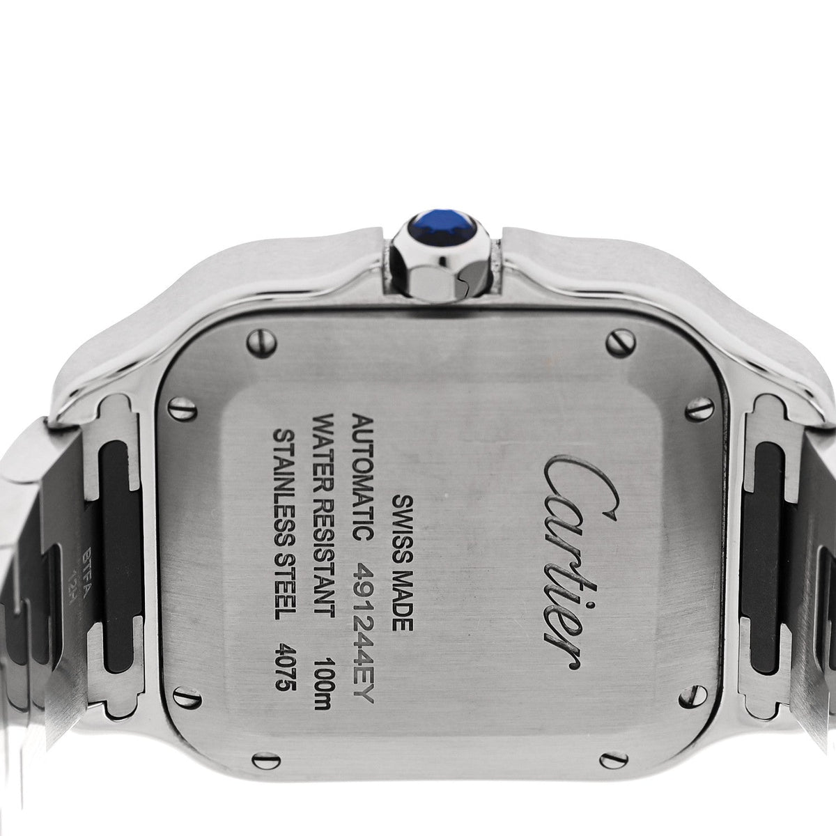 Stainless Steel 35mm Santos de Cartier Automatic Watch Blue