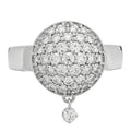 18K White Gold Diamond .60ctw Round Pave Charm Ring  53 6.25