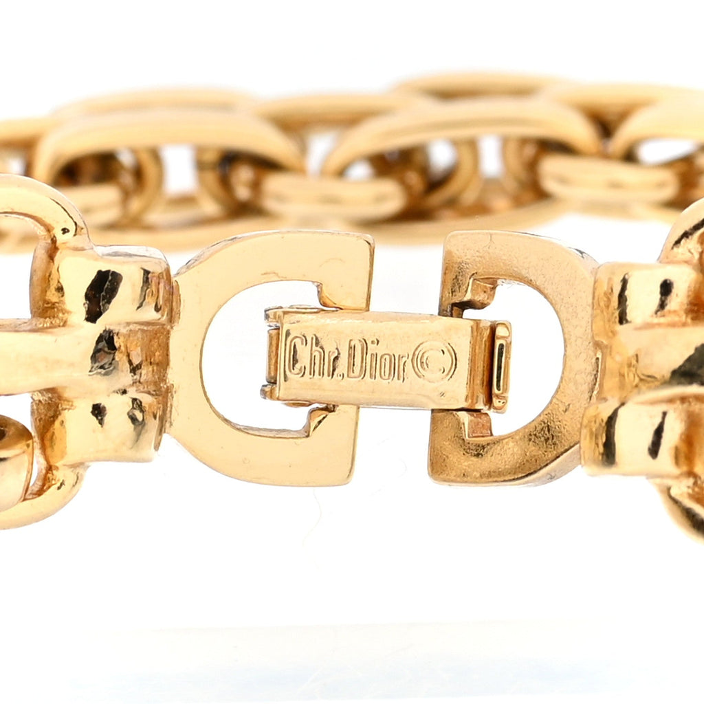 Metal CD Double Chain Bracelet Gold
