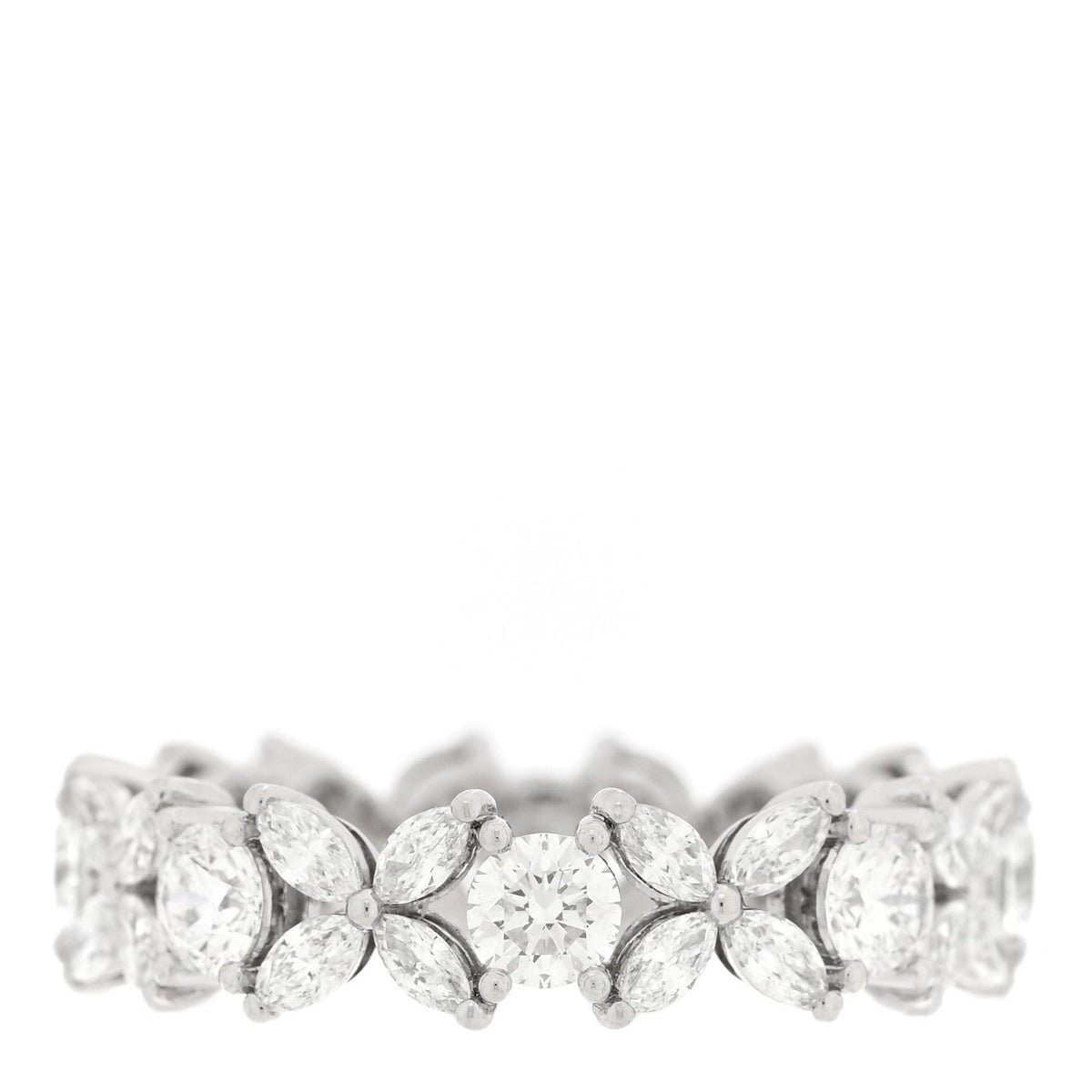 Platinum Diamond Victoria Alternating Band Ring 53 6.25