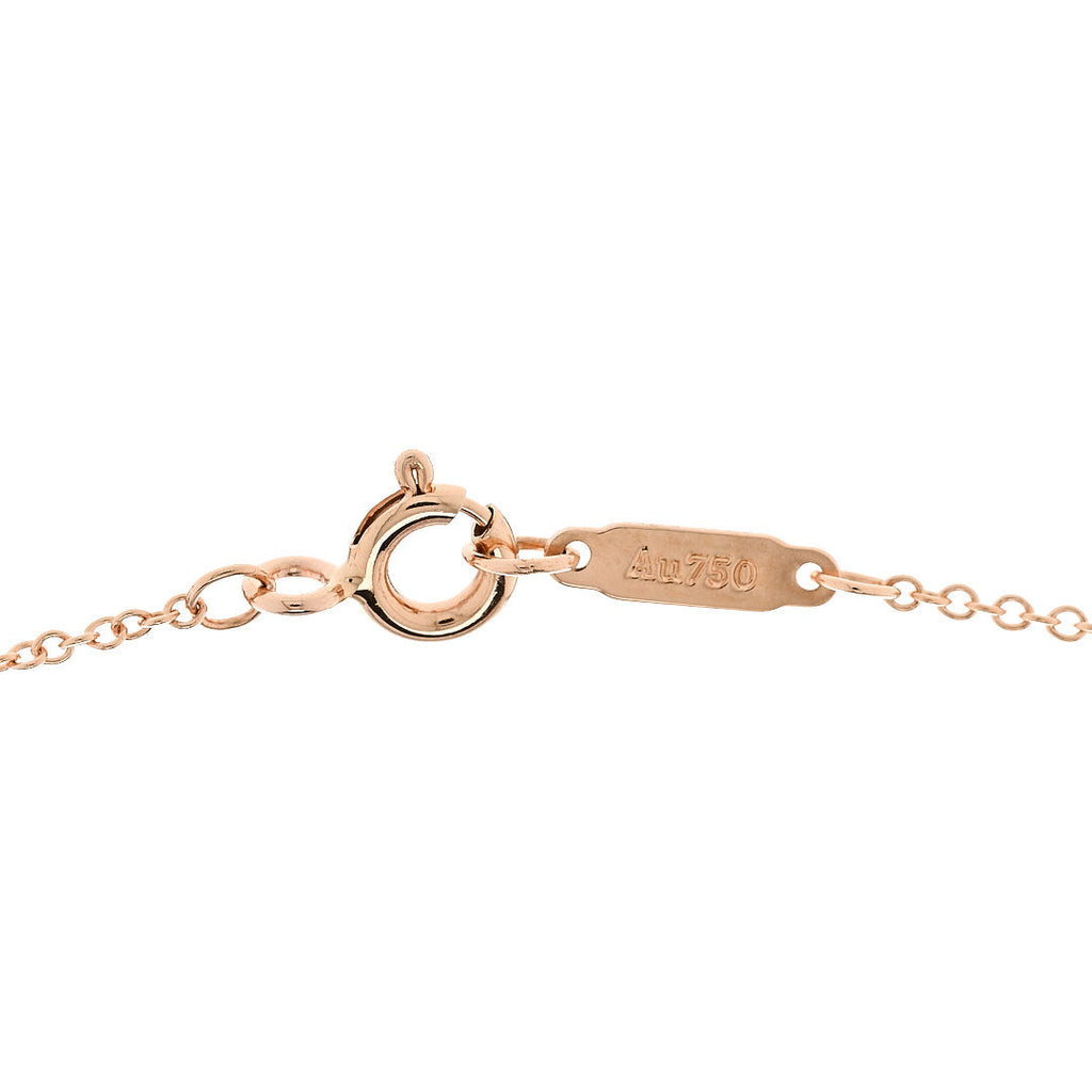 18K Rose Gold Diamond Extra Mini Heart Pendant Necklace