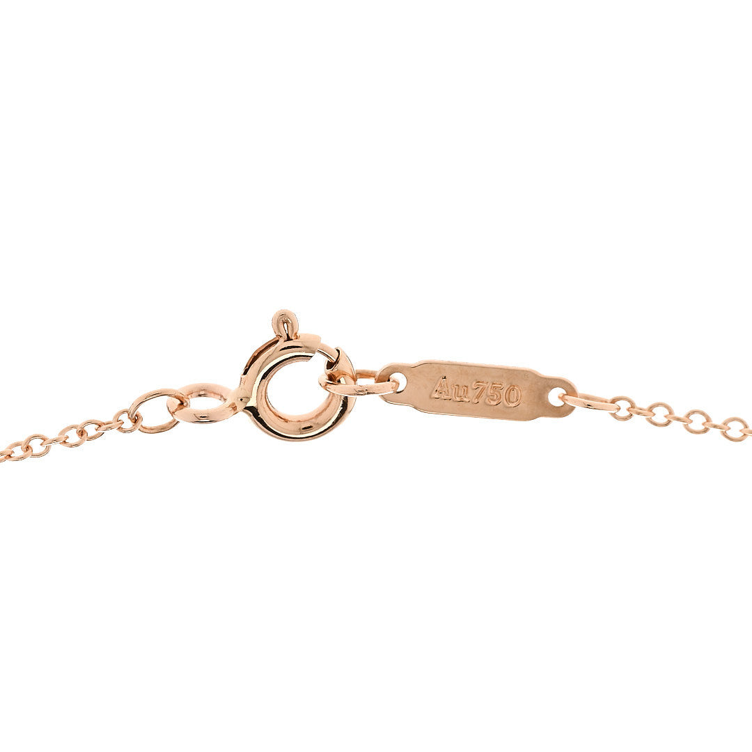 18K Rose Gold Diamond Extra Mini Heart Pendant Necklace