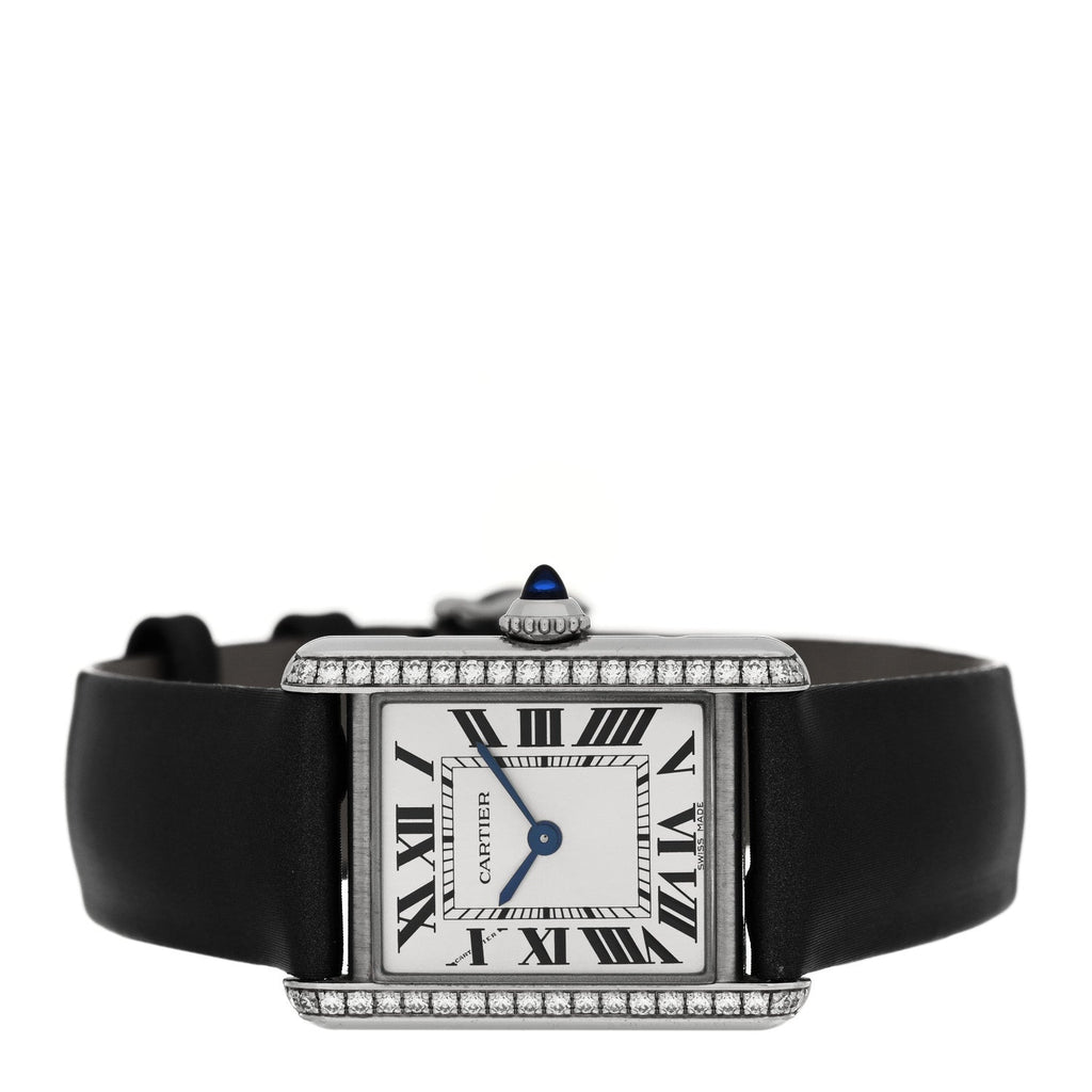 Stainless Steel Satin Diamond 22mm Must de Cartier Tank Quartz Watch