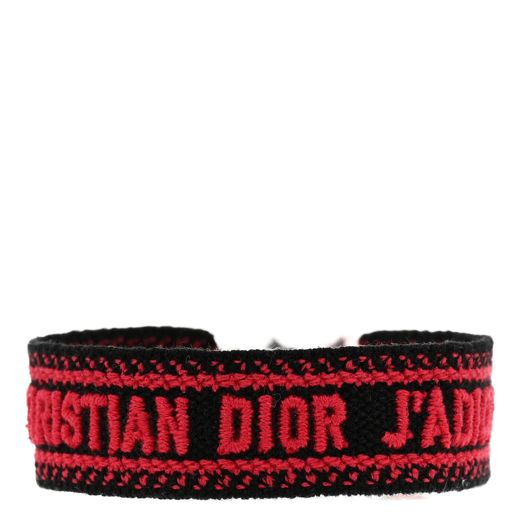 Woven Cotton J'Adior Friendship Bracelet Black Red