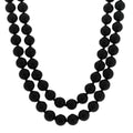 Sterling Silver Black Onyx 10mm Long Bead Necklace
