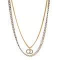 Metal Crystal CD Star Chain Necklace Gold Silver