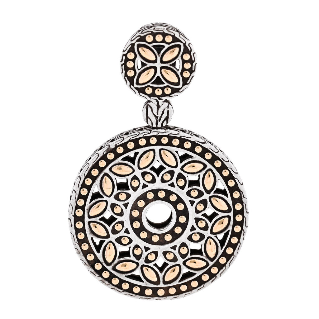 Sterling Silver 18K Yellow Gold Batu Kawang Round Pendant