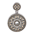 Sterling Silver 18K Yellow Gold Batu Kawang Round Pendant