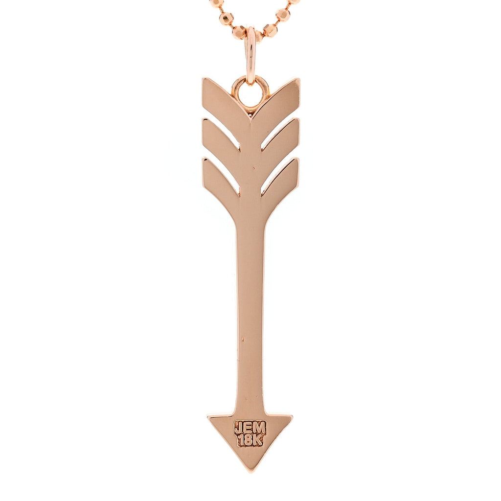 18K Rose Gold Arrow Pendant Necklace