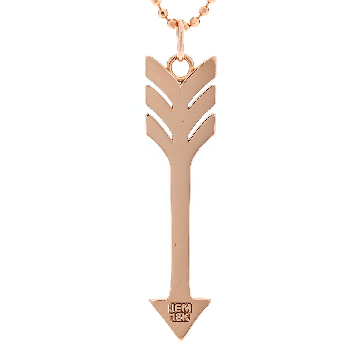 18K Rose Gold Arrow Pendant Necklace