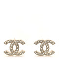 Crystal Mini CC Earrings Gold