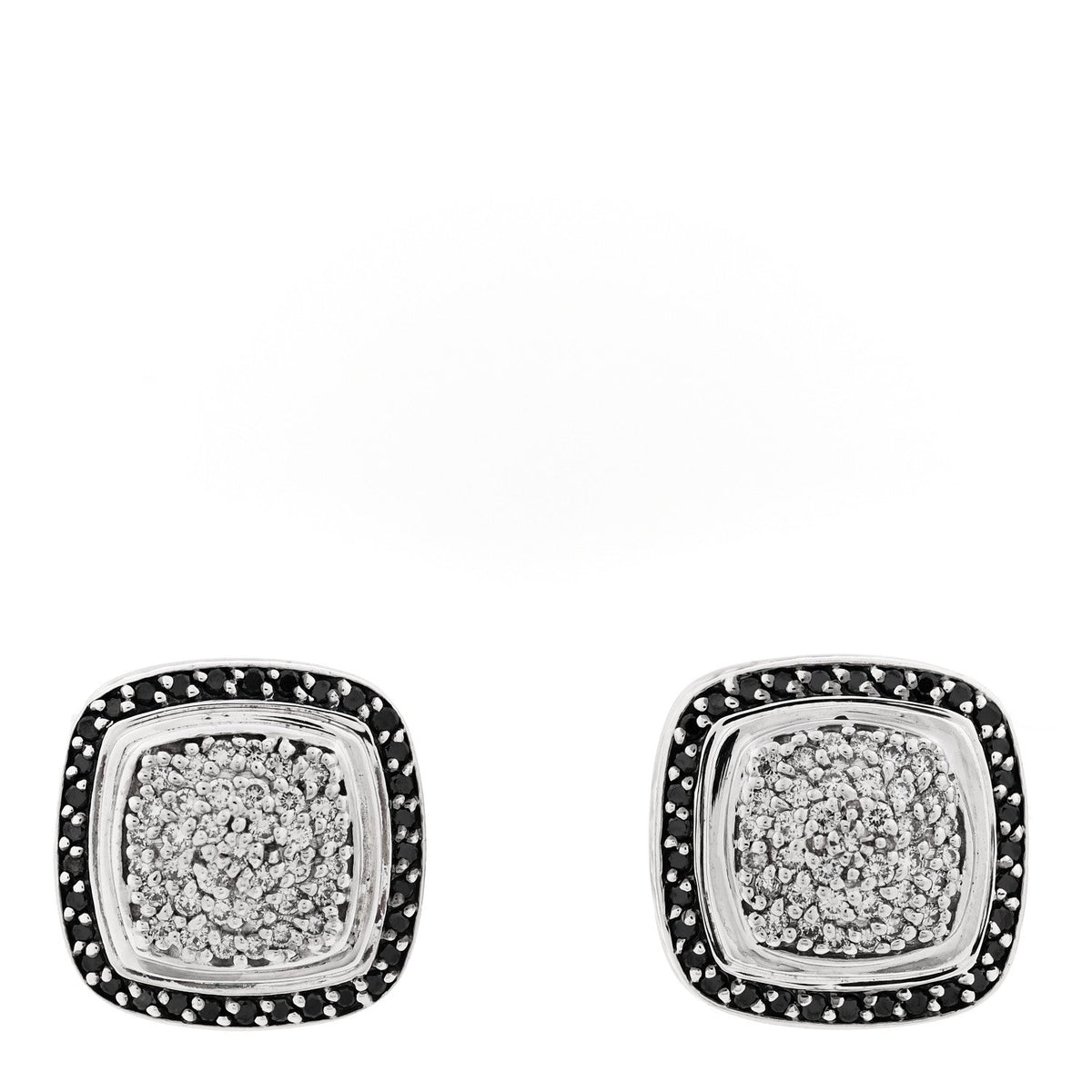 Sterling Silver Black Diamond 11mm Pave Albion Earrings