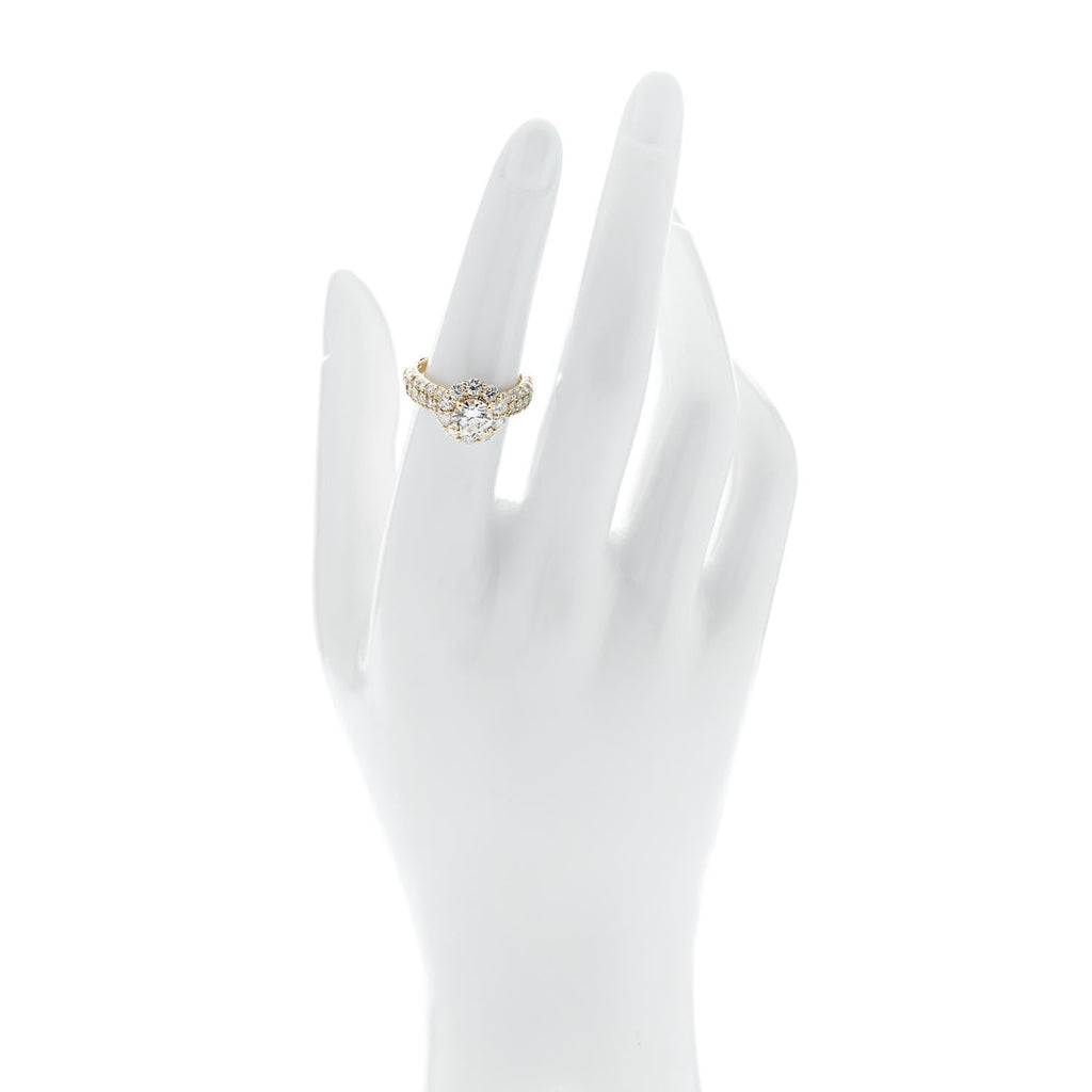 18K Yellow Gold Diamond 1.01ct Halo Engagement Ring 53 6.25
