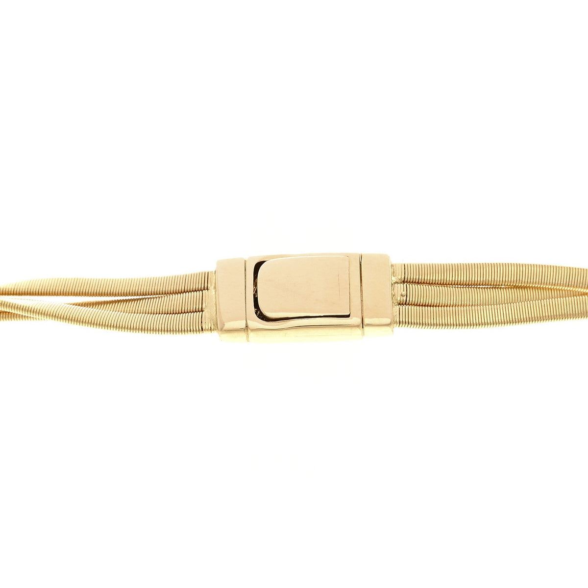 18K Yellow Gold Three Srand Coil Necklace
