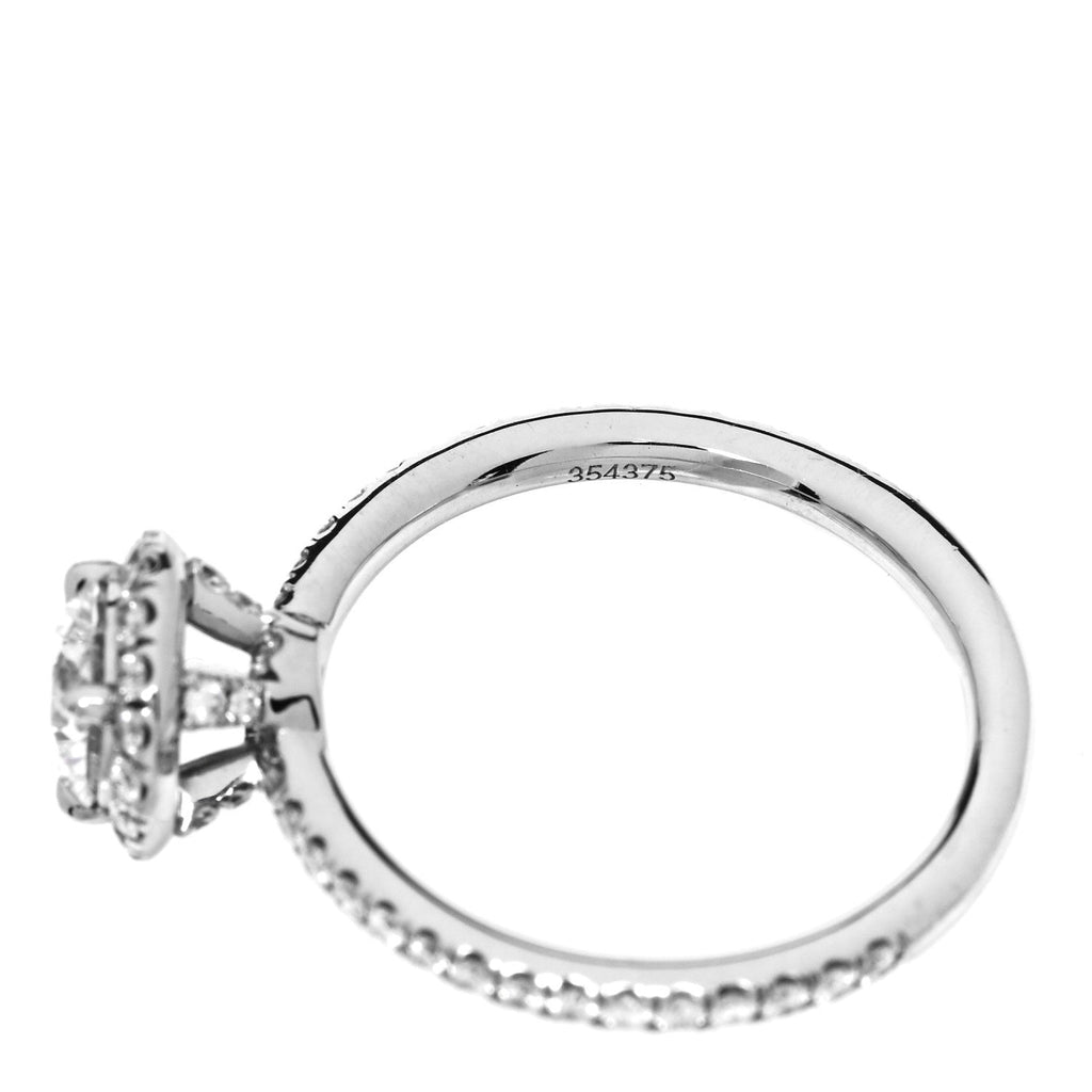 Platinum Diamond .57ct The One Round Brilliant Micropave Engagement Ring 47 4