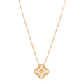 18K Yellow Gold Diamond Vintage Alhambra Pendant Necklace
