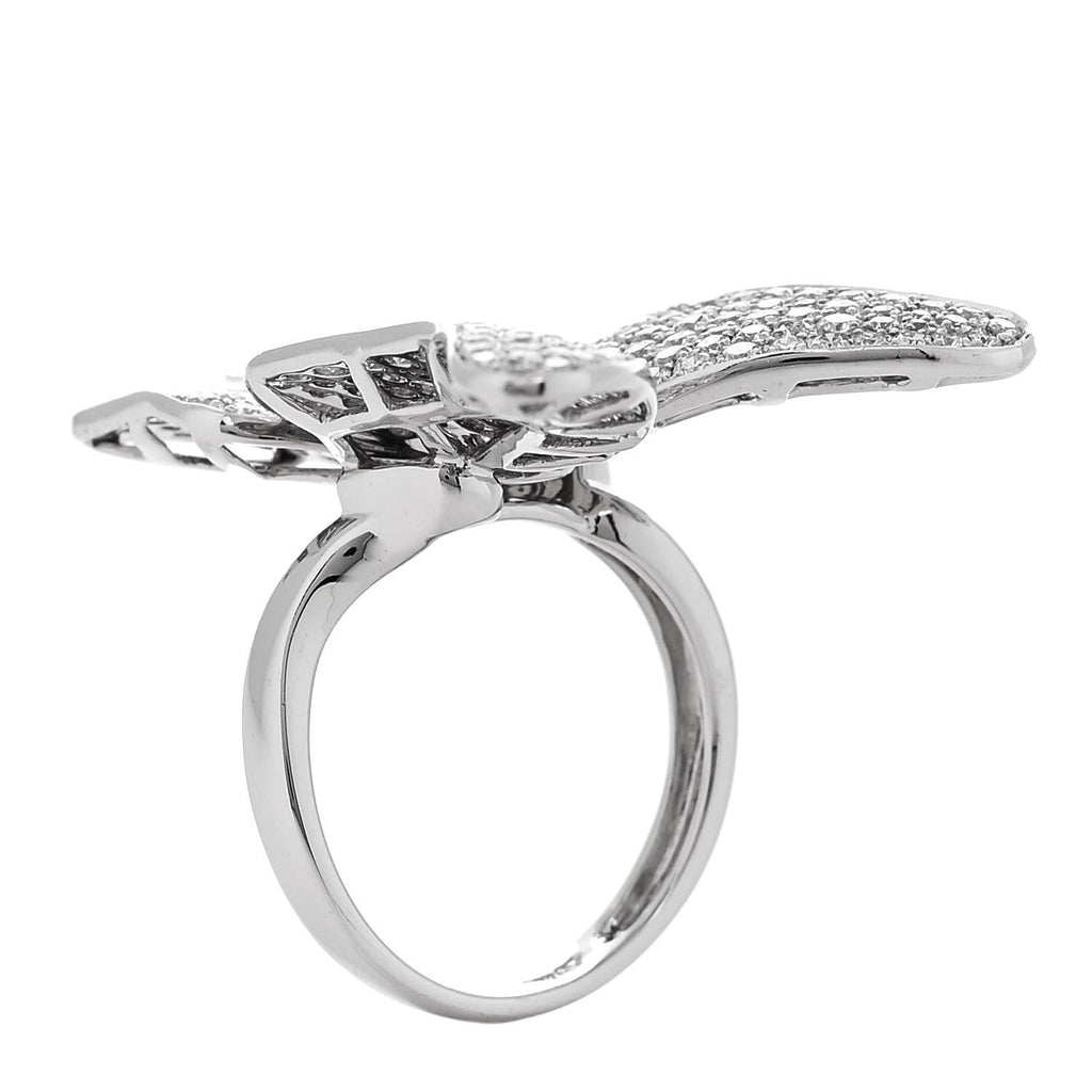 18K White Gold Diamond 3.25ctw Butterfly Ring 54 7