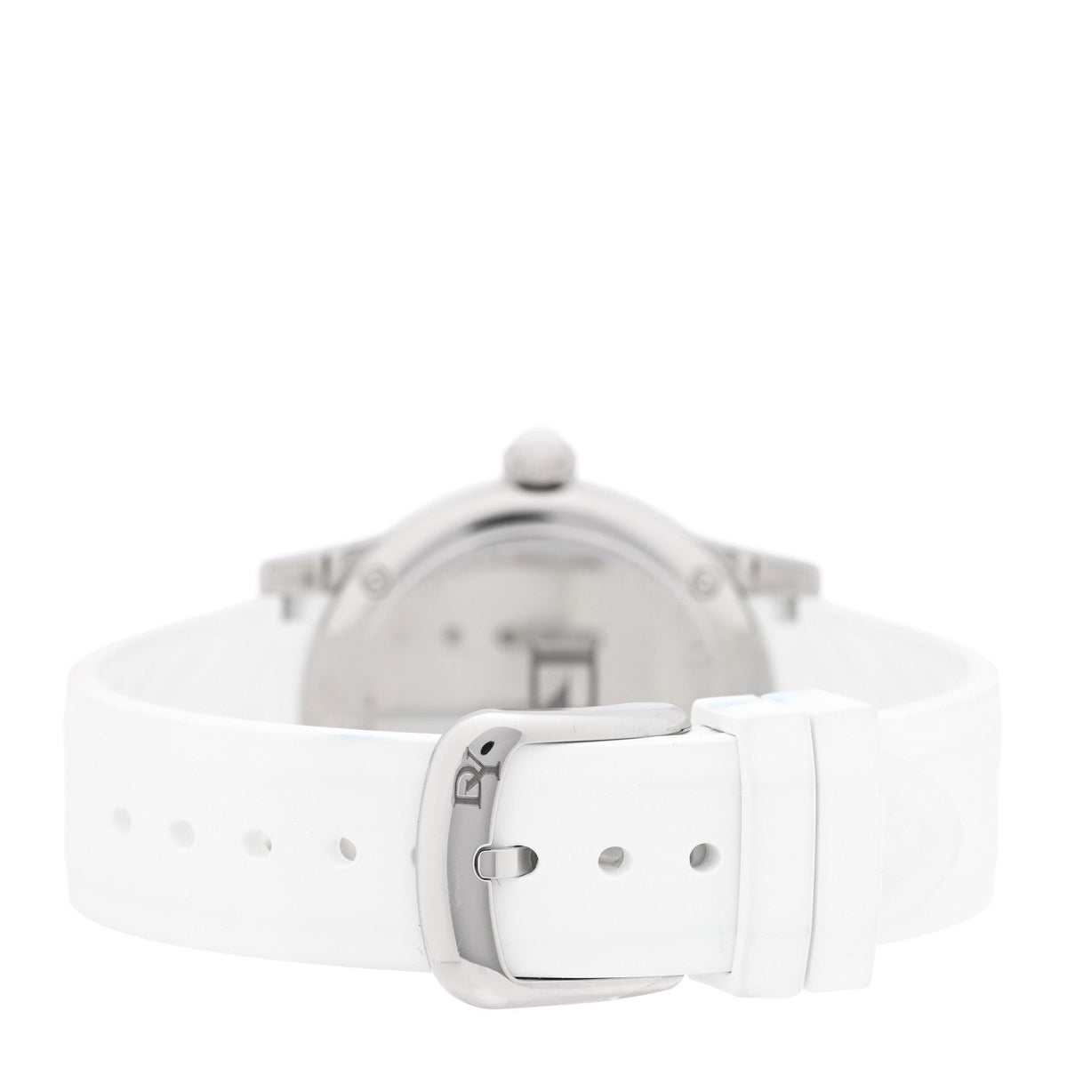 Stainless Steel Rubber Diamond 35mm Classic Quartz Watch White