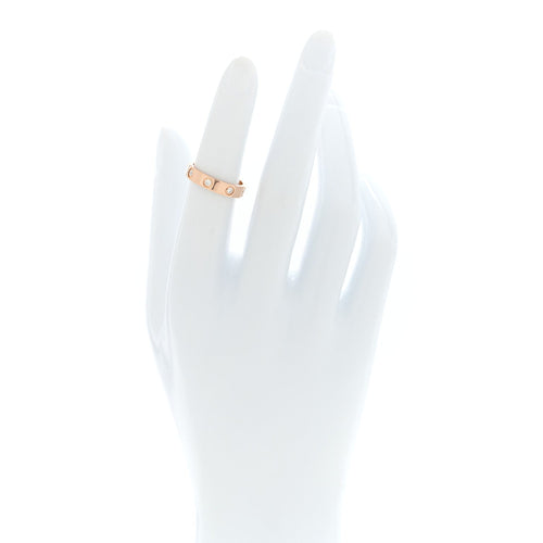 18K Pink Gold 8 Diamond 4mm LOVE Wedding Band Ring 49 5
