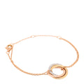 18K Pink Yellow White Gold Diamond Trinity Bracelet