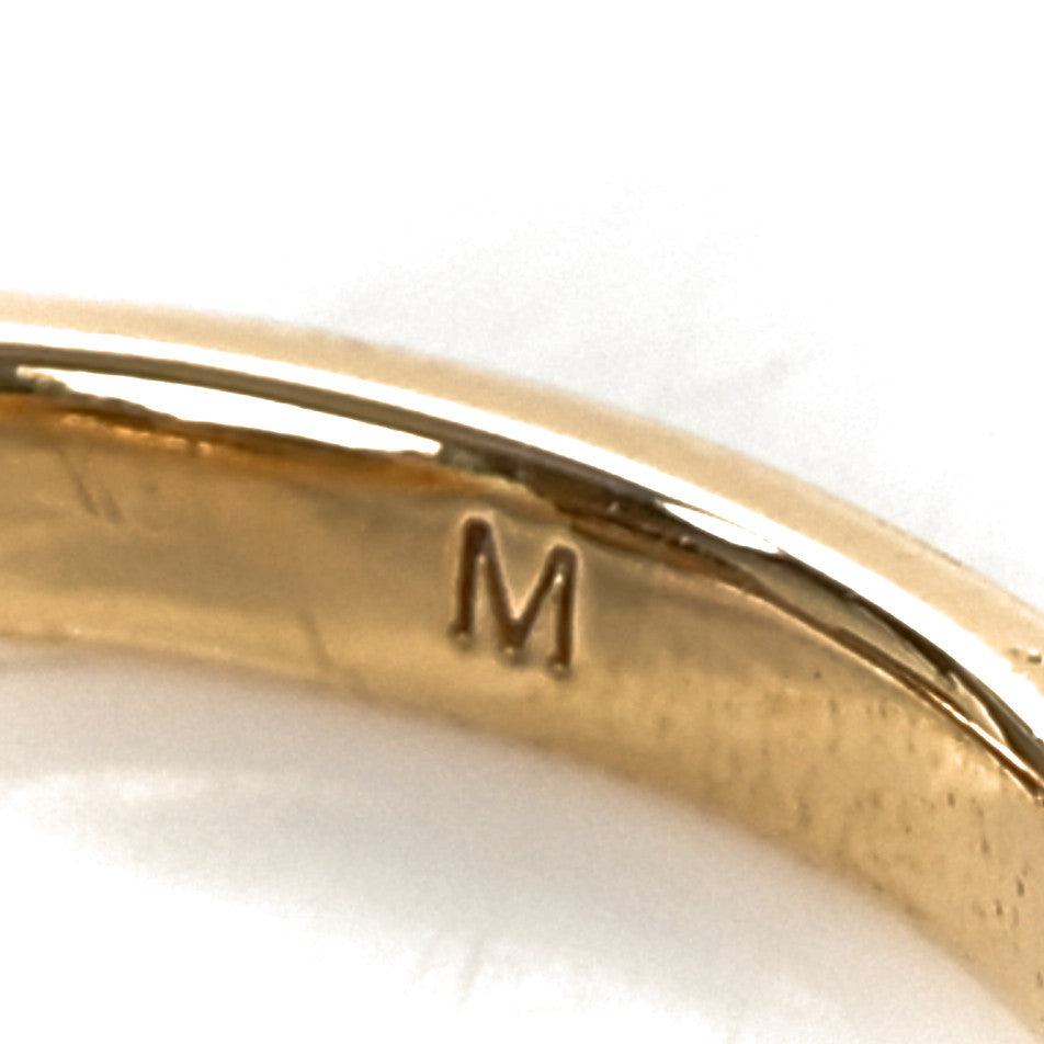 Metal Crystal Round CD Ring M 50 5.25 Gold
