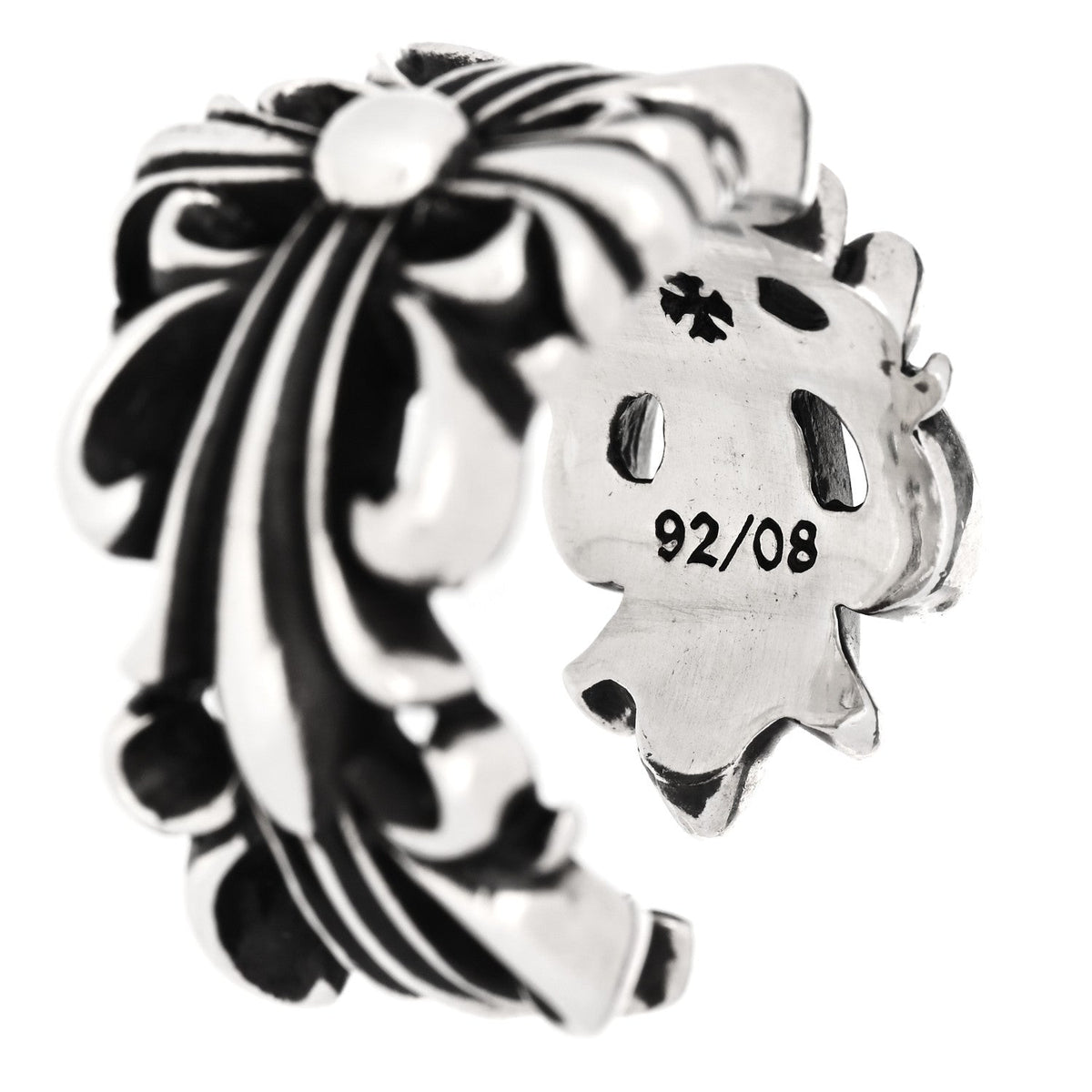 Sterling Silver Double Floral Cross Ring 54 7