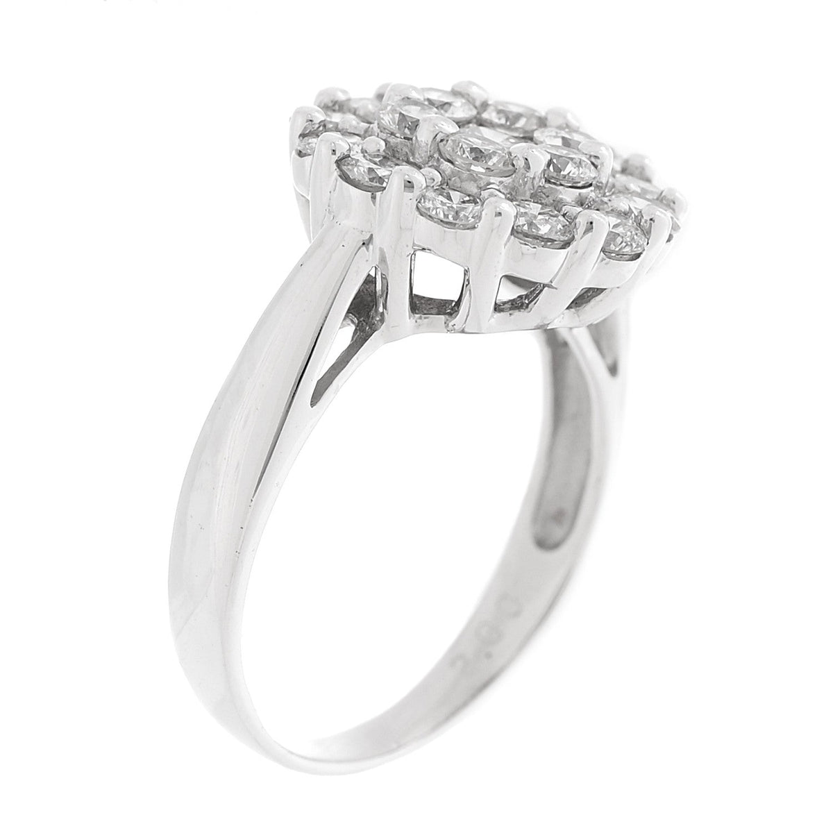 18K White Gold Diamond 2.00ctw Ring 58 8.25