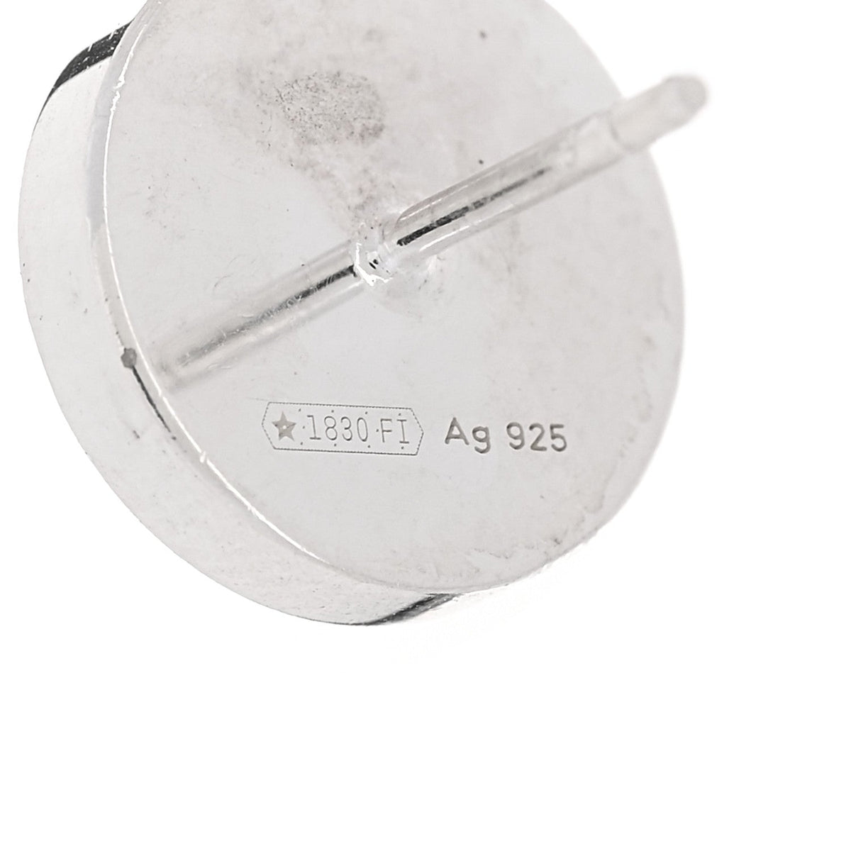 Sterling Silver Logo Round Earrings