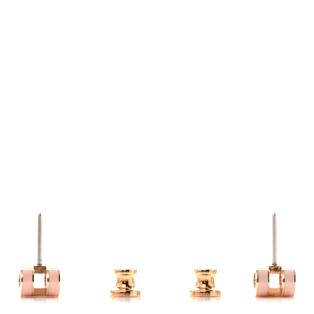 Rose Gold Lacquered Mini Pop H Earrings Rose Dragee