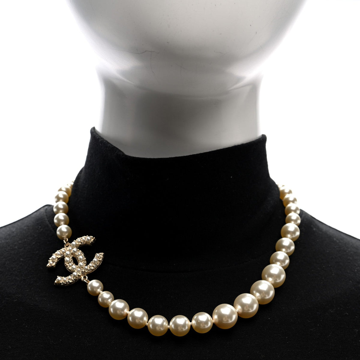 Pearl CC 100th Anniversary Necklace Light Gold