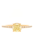 18K Yellow Gold Fancy Yellow Diamond 1.07ct Novo Cushion Cut Engagement Ring 54 6.75