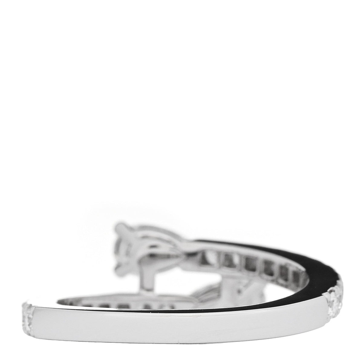 18K White Gold Diamond Duet Wraparound Ring 49 4.75