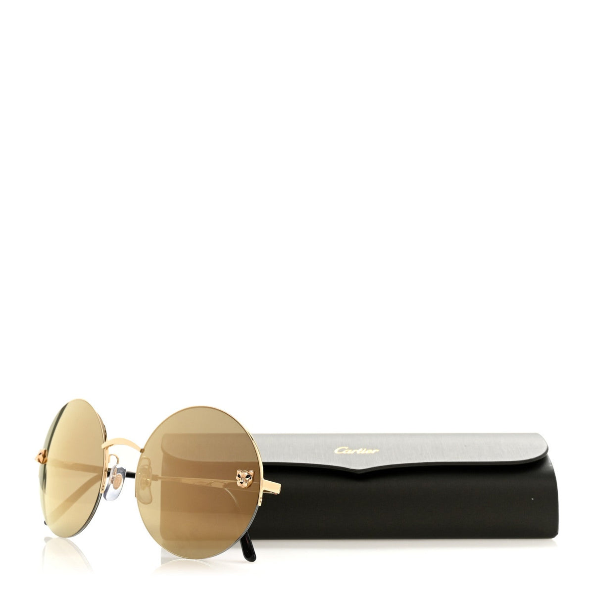 Panthere De Cartier Round Sunglasses CT0022S Gold