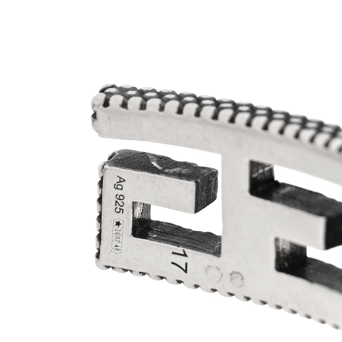 Sterling Silver Square G Motif Cuff Bracelet