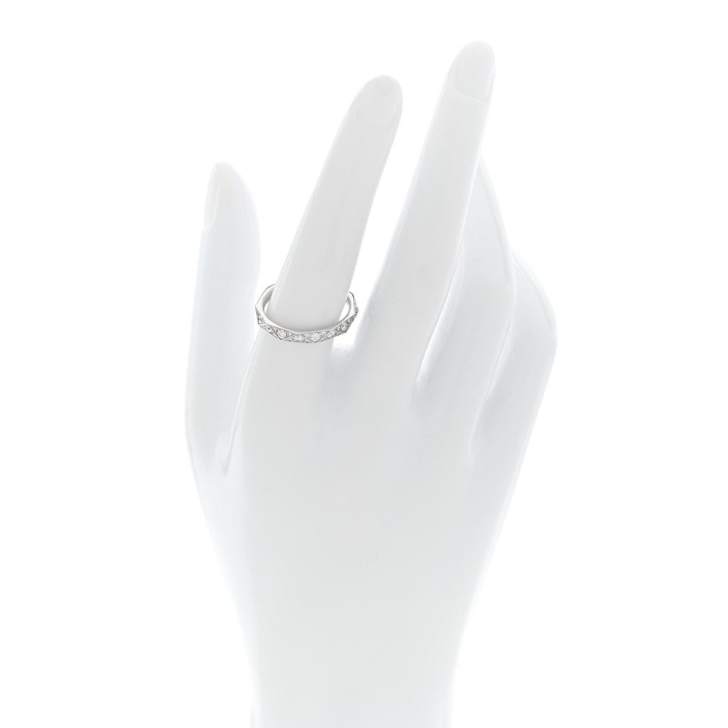 18K White Gold Diamond Laurence Graff Signature Band Ring 57 7.75