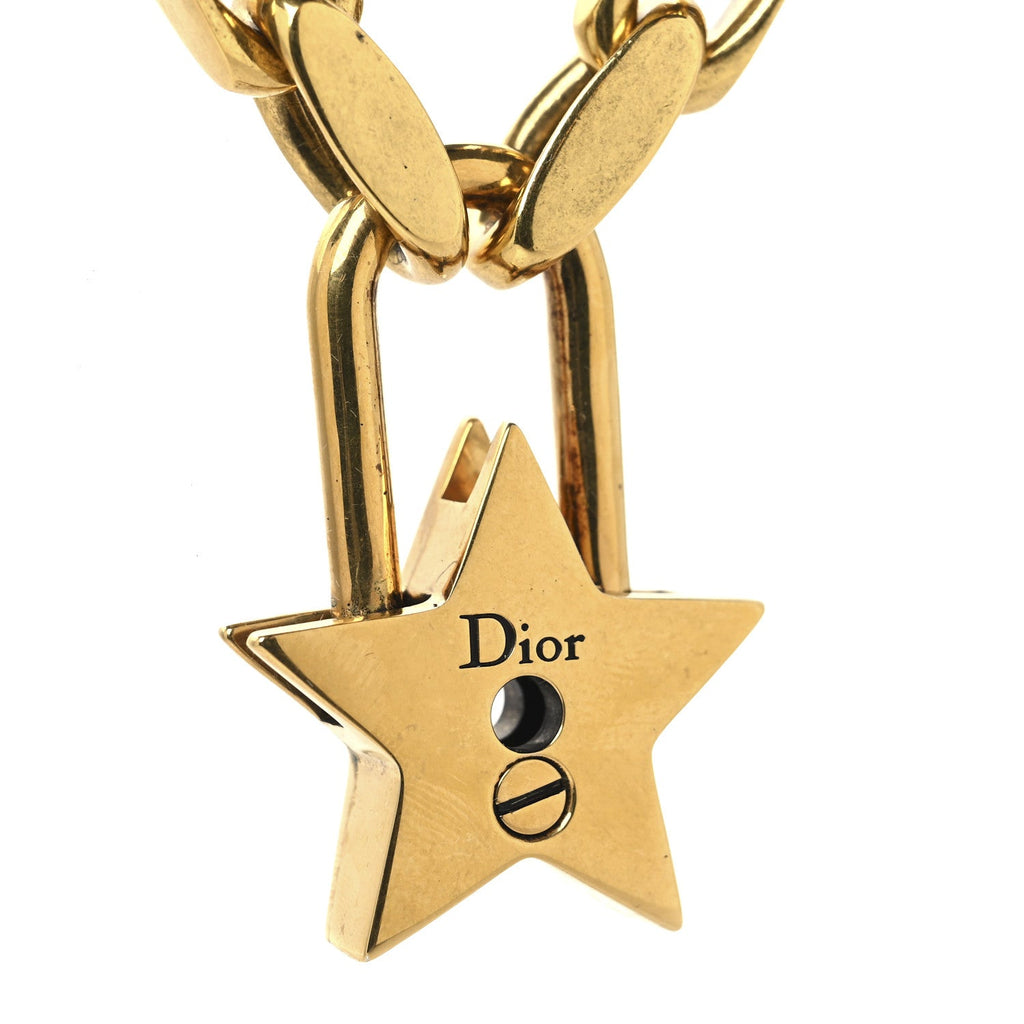 Metal Lucky Star Choker Necklace Aged Gold