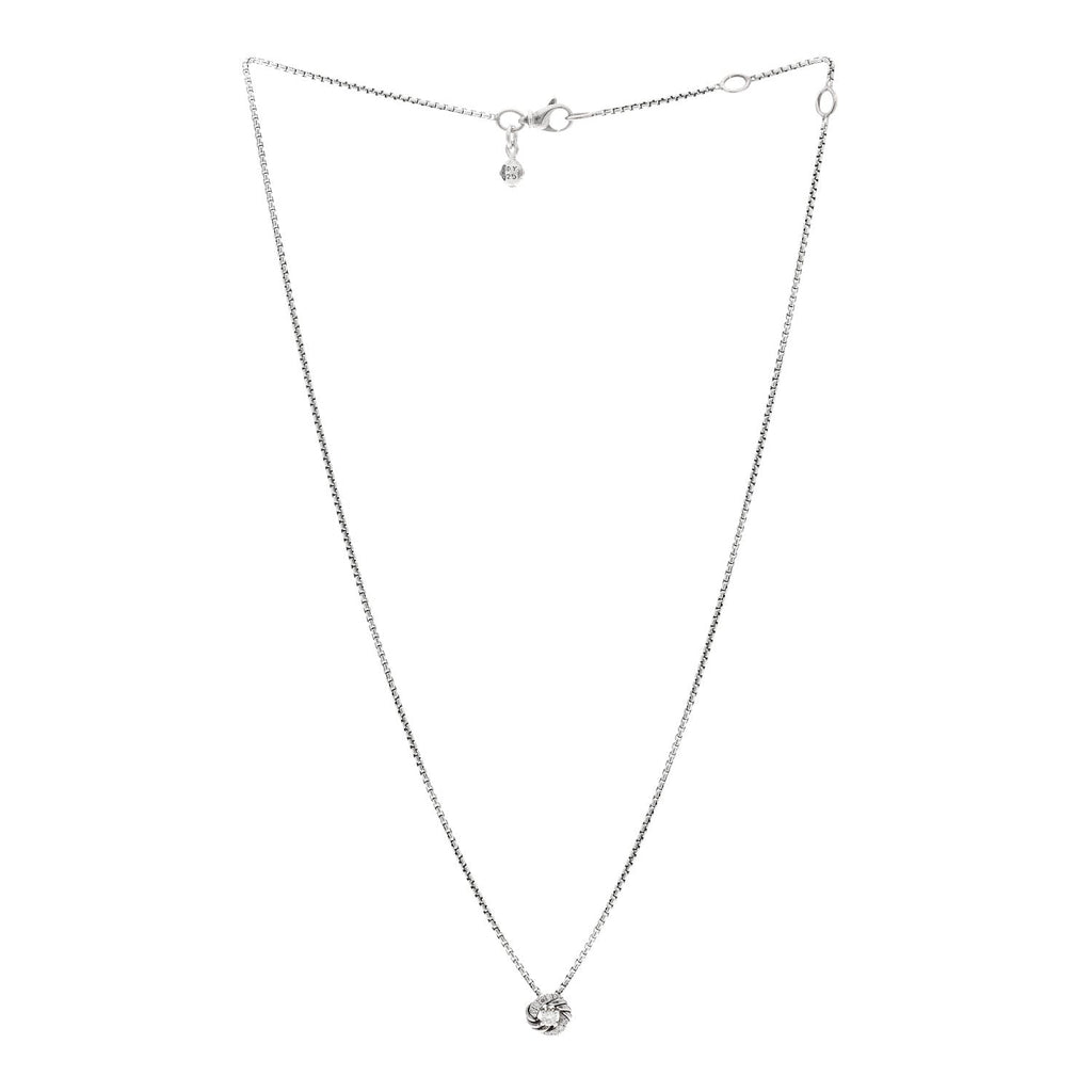Sterling Silver Diamond 8mm Petite Infinity Pendant Necklace