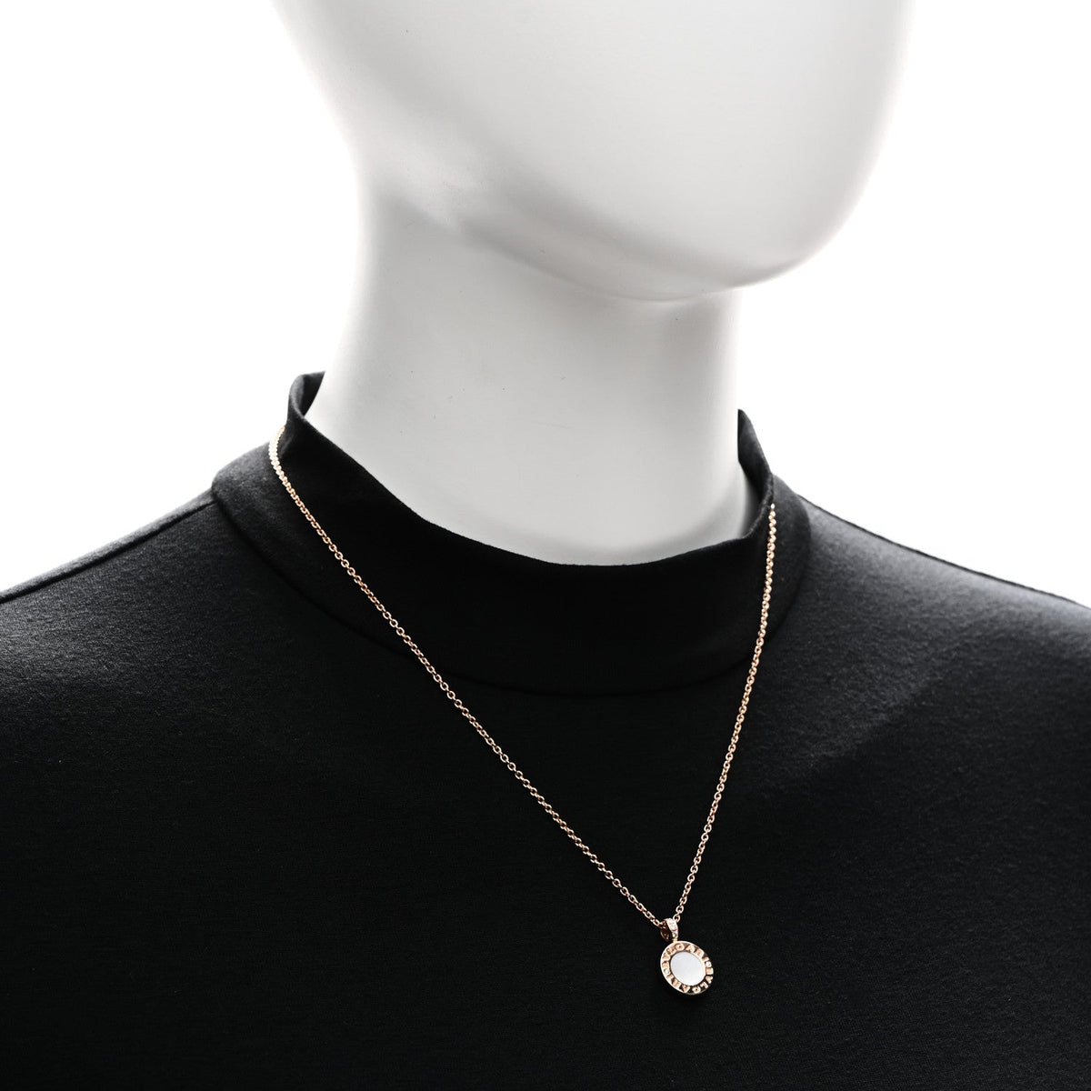 18K Rose Gold Diamond Black Onyx Mother of Pearl BVLGARI BVLGARI Pendant Necklace