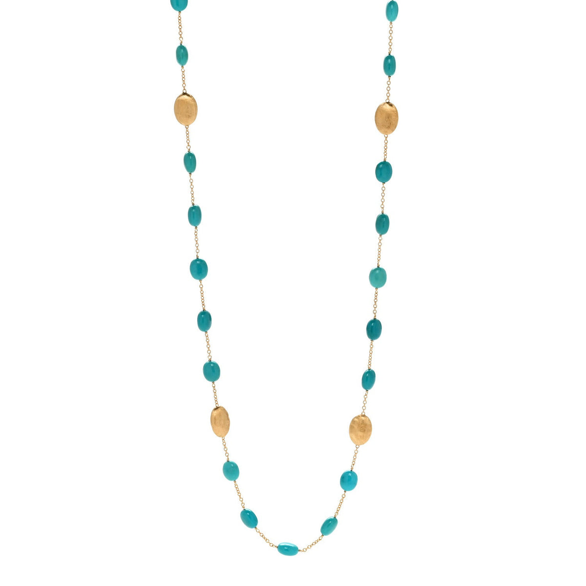 18K Yellow Gold Turquoise Siviglia Long Necklace
